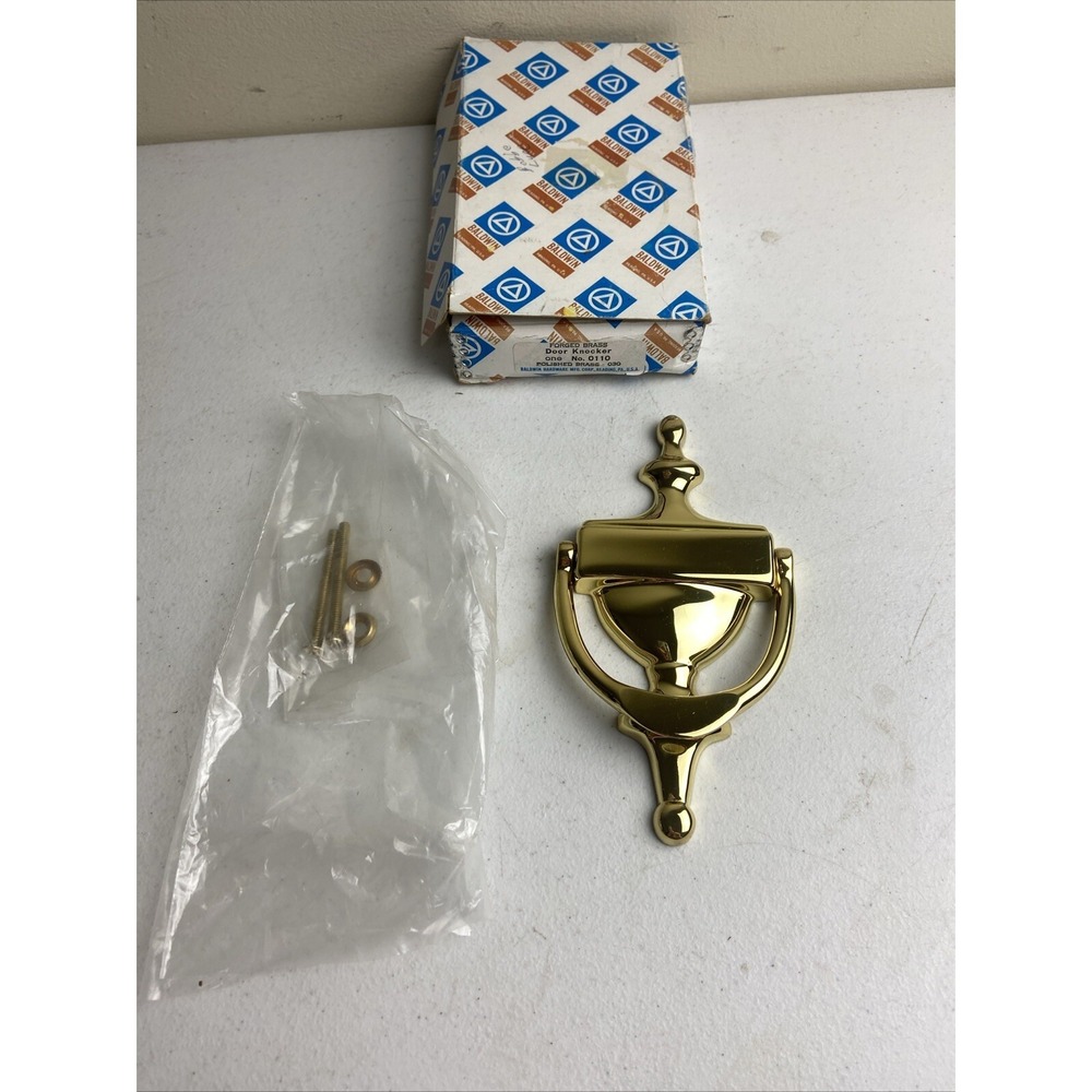 BALDWIN Forged Brass DOOR KNOCKER 0110 W/ Mounting Hardware New Original Box